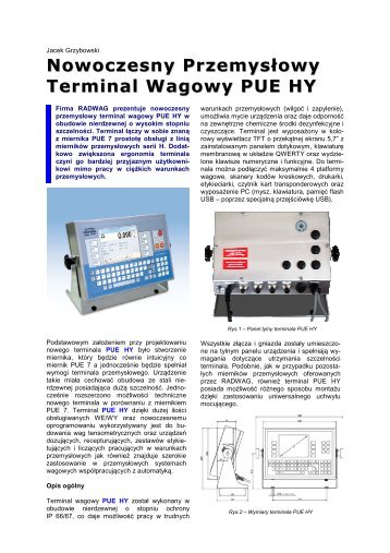 Nowoczesny Przemysłowy Terminal Wagowy PUE HY - Radwag