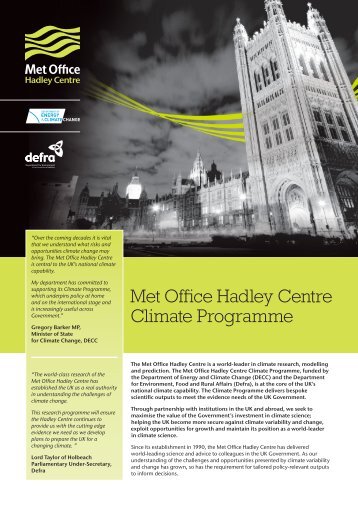 Met Office Hadley Centre Climate Programme (PDF, 1