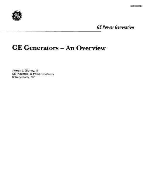 GER3688B - GE Generators - An Overview - GE Energy