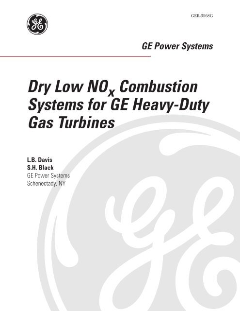 Ger 3568g Dry Low Nox Combustion Systems For Ge Energy
