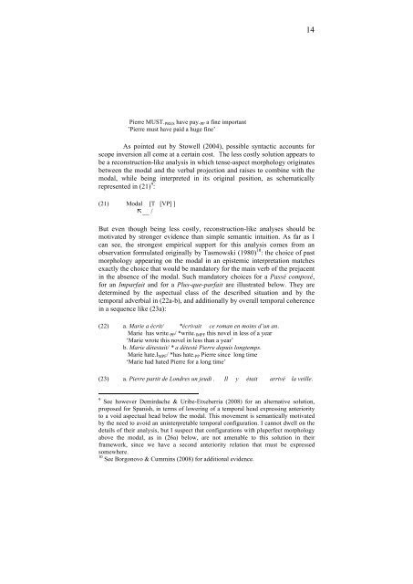 On modal tenses and tensed modals - UMR 7023 - CNRS