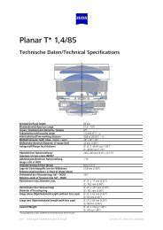 Datenblatt Planar T* 1,4/85 - Carl Zeiss