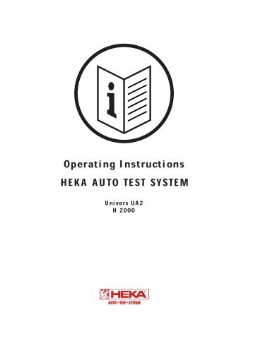 Operating Instructions HEKA AUTO TEST SYSTEM