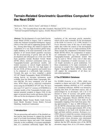 Terrain-Related Gravimetric Quantities Computed for the Next ... - NGA