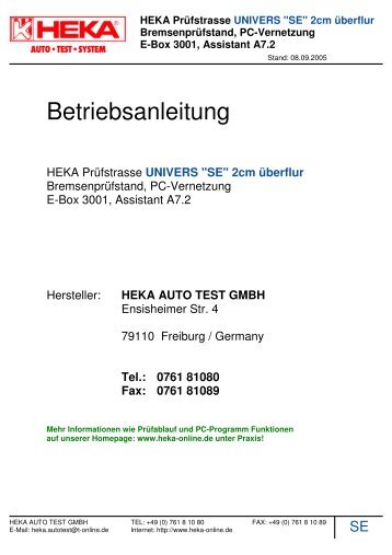 SE Anleitung HEKA 3001 2cm - Heka - Auto Test Systeme