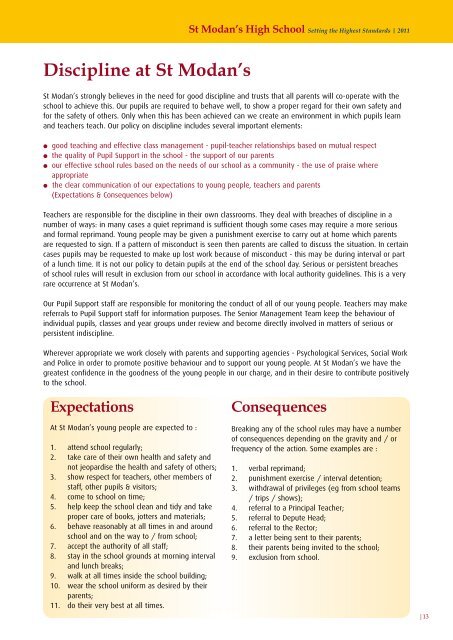 Discipline at St