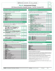 CSU GE Advising Sheet - MiraCosta College