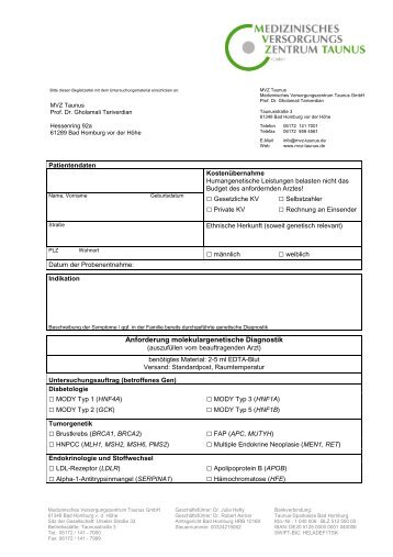 MVZ Taunus - Anforderung - komplett - Hochtaunus-Kliniken