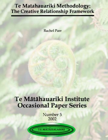 Rachel Parr, Te Matahauariki Methodology - Laws & Institutions For ...