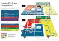 London Met Tower Complex Map - London Metropolitan University