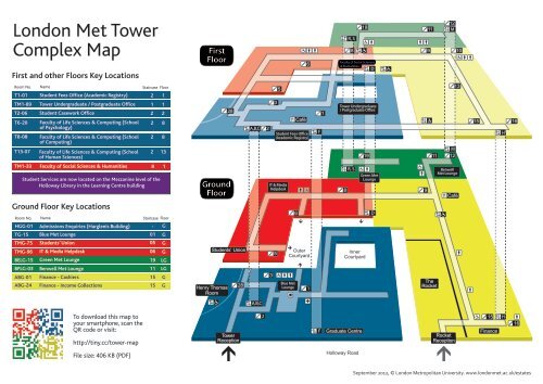 London Met Tower Complex Map London Metropolitan University