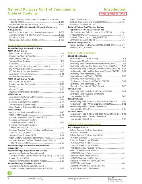 Control Catalog - GE Industrial Systems