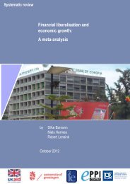 Financial liberalisation and economic growth: a meta-analysis ... - DfID