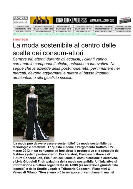 La moda sostenibile al centro delle scelte dei consum-attori