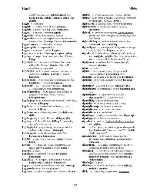 Iņupiatun Eskimo Dictionary - SIL International