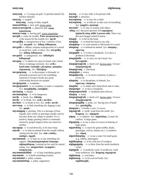 Iņupiatun Eskimo Dictionary - SIL International