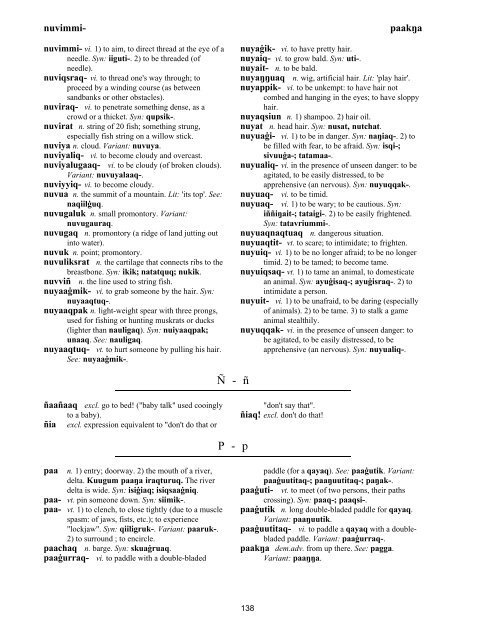 Iņupiatun Eskimo Dictionary - SIL International