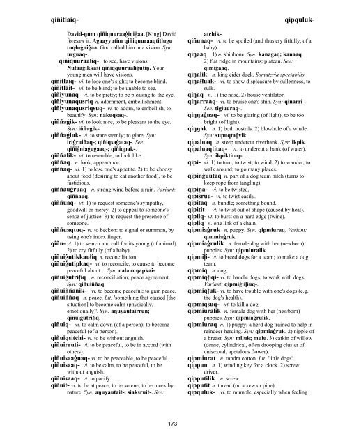 Iņupiatun Eskimo Dictionary - SIL International