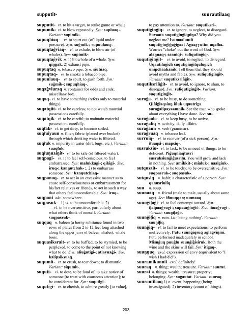 Iņupiatun Eskimo Dictionary - SIL International