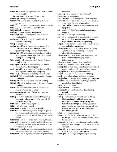 Iņupiatun Eskimo Dictionary - SIL International