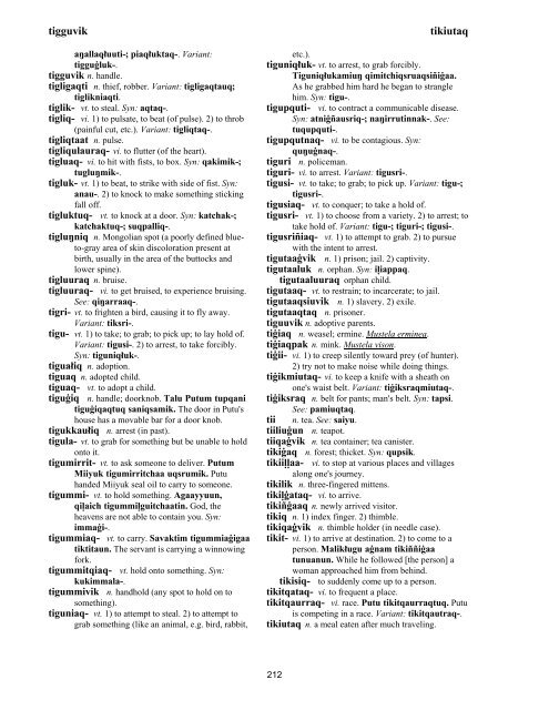 Iņupiatun Eskimo Dictionary - SIL International