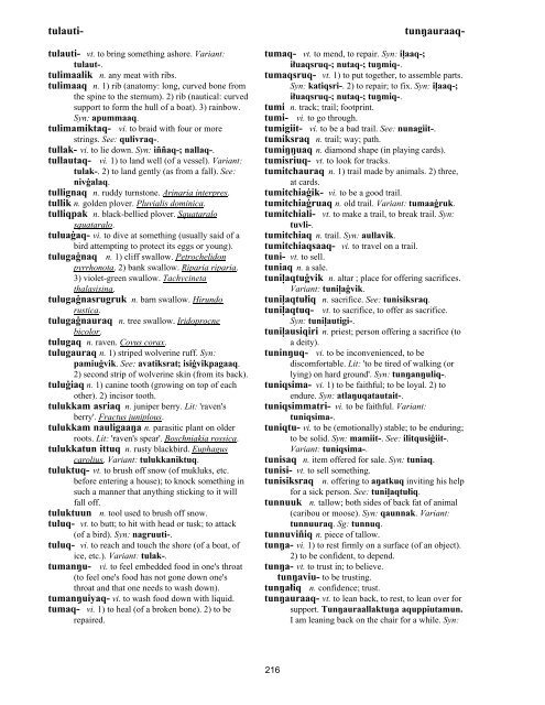 Iņupiatun Eskimo Dictionary - SIL International