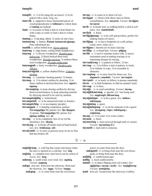 Iņupiatun Eskimo Dictionary - SIL International