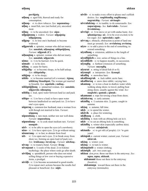 Iņupiatun Eskimo Dictionary - SIL International