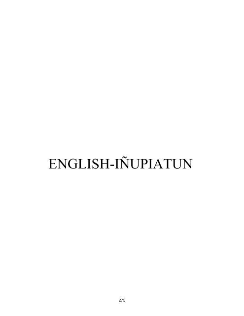 Iņupiatun Eskimo Dictionary - SIL International