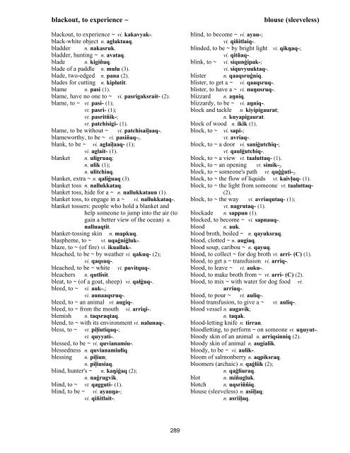 Iņupiatun Eskimo Dictionary - SIL International