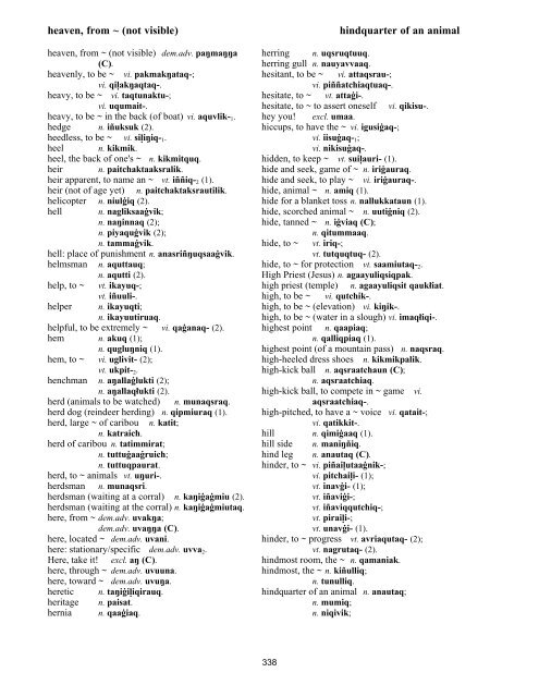 Iņupiatun Eskimo Dictionary - SIL International