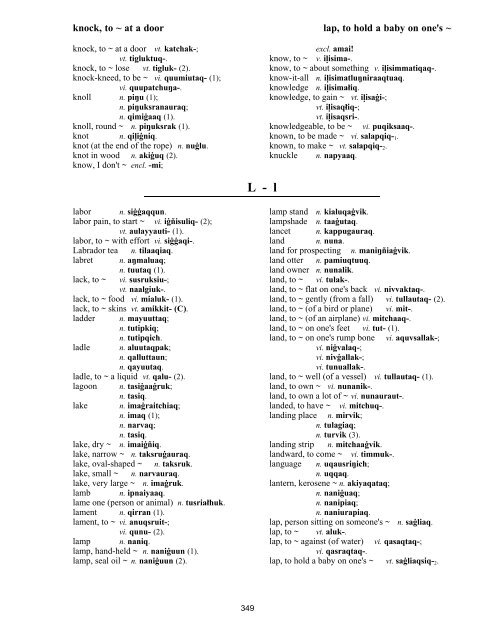 Iņupiatun Eskimo Dictionary - SIL International