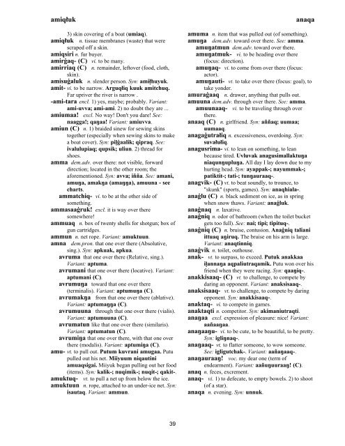 Iņupiatun Eskimo Dictionary - SIL International