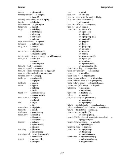 Iņupiatun Eskimo Dictionary - SIL International