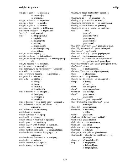 Iņupiatun Eskimo Dictionary - SIL International