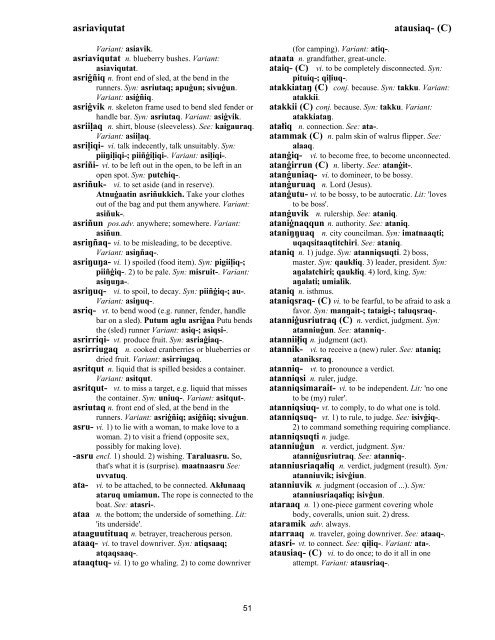 Iņupiatun Eskimo Dictionary - SIL International