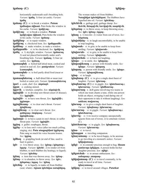 Iņupiatun Eskimo Dictionary - SIL International