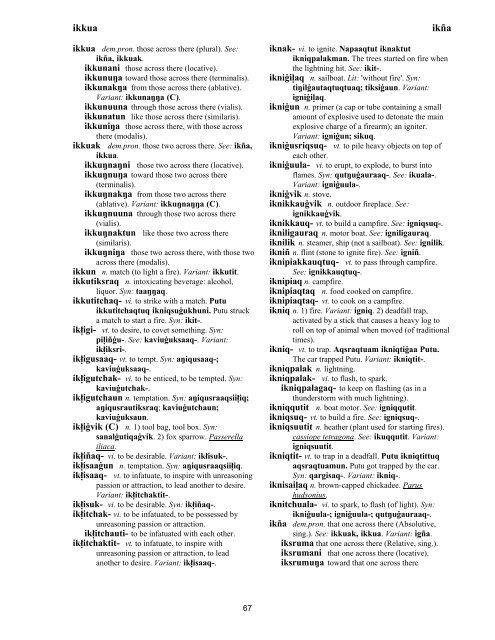 Iņupiatun Eskimo Dictionary - SIL International