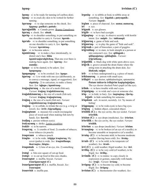 Iņupiatun Eskimo Dictionary - SIL International