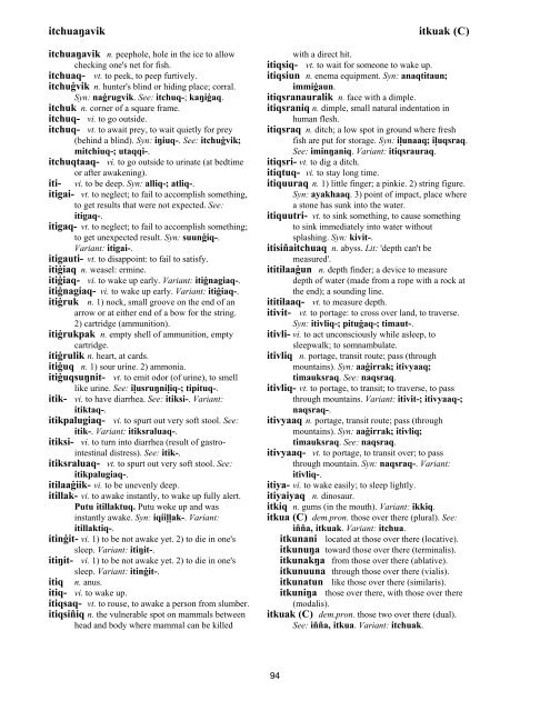 Iņupiatun Eskimo Dictionary - SIL International