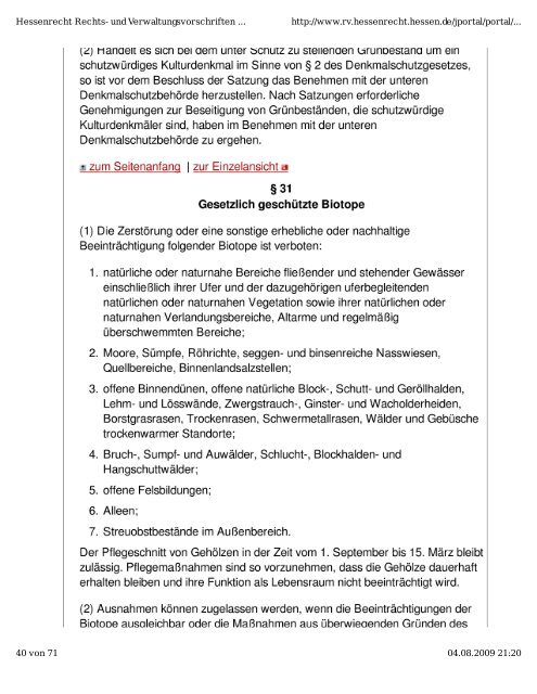Hessisches Naturschutzgesetz - Hochtaunuskreis