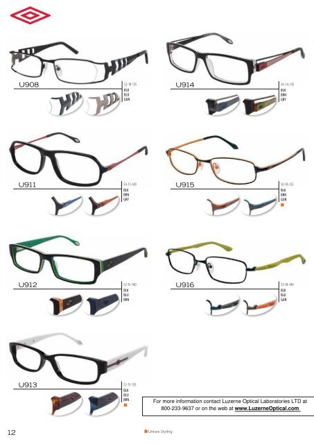 UMBRO EYEWEAR - Luzerne Optical Labs