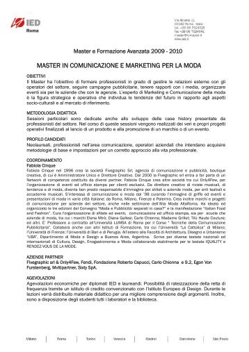 master in comunicazione e marketing per la moda - Istituto Europeo ...