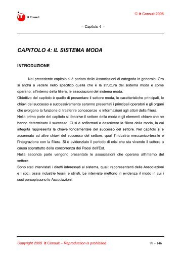 CAPITOLO 4: IL SISTEMA MODA - it Consult
