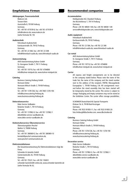 Download Aussteller-Serviceheft - Messe Freiburg