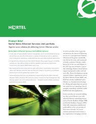 Nortel Metro Ethernet Services Unit portfolio