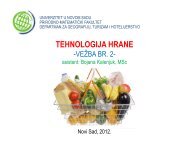 tehnologija hrane tehnologija hrane - Univerzitet u Novom Sadu