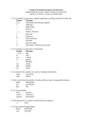 Common note-taking symbols and shortcuts - Cayuga Community ...