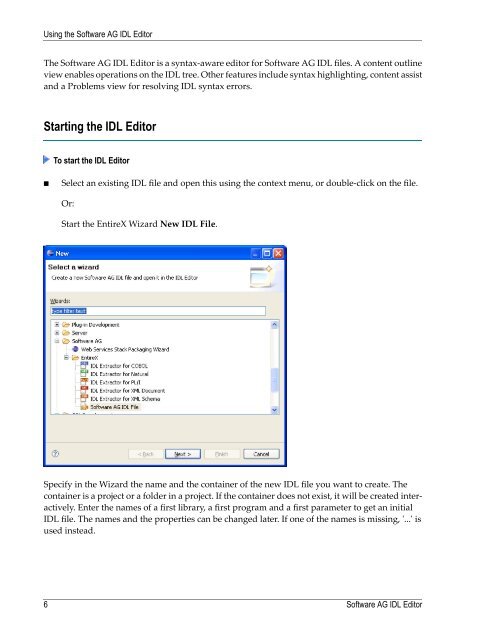 Software AG IDL Editor - Software AG Documentation