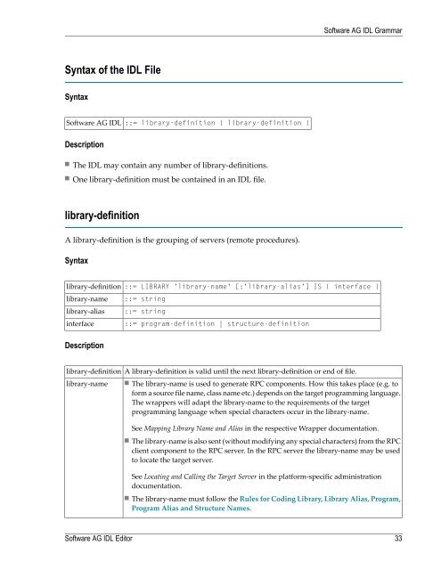 Software AG IDL Editor - Software AG Documentation